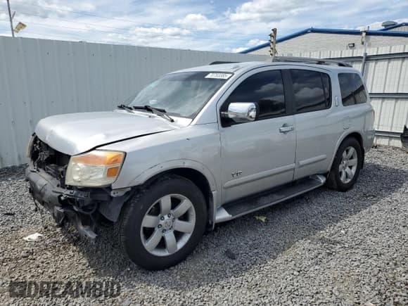 ✅ 2008 Nissan Armada SE • VIN: 5N1BA08D78N603681 • Lot: 70783385. Listed on Copart with Not provided. Free auction sales archive from the USA and detailed vehicle history report at DreamBid. Image 1.
