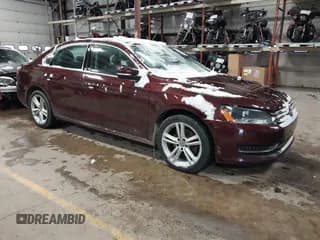 ✅ 2014 Volkswagen Passat SE • VIN: 1VWBS7A31EC068587 • Lot: 43868950. Listed on IAAI with 113,656 mi. Free auction sales archive from the USA and detailed vehicle history report at DreamBid. Image 1.