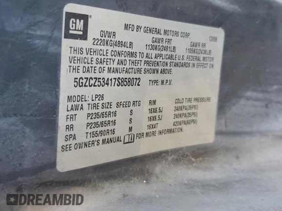 ✅ 2007 Saturn VUE V6 • VIN: 5GZCZ53417S858072 • Lot: 80245624. Wystawiony na Copart z przebiegiem 156 227 mil. Bezpłatny archiwum sprzedaży aukcyjnych z USA i szczegółowy raport historii pojazdu na DreamBid. Zdjęcie 13.