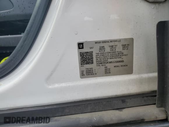 ✅ 2018 Chevrolet Traverse LT Cloth • VIN: 1GNERGKW0JJ168665 • Lot: 81466365. Wystawiony na Copart z przebiegiem Nie podano. Bezpłatny archiwum sprzedaży aukcyjnych z USA i szczegółowy raport historii pojazdu na DreamBid. Zdjęcie 13.