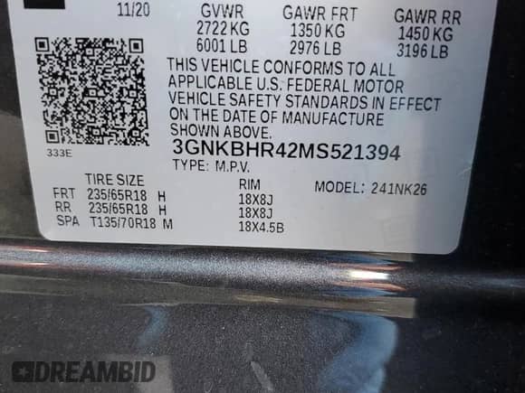 ✅ 2021 Chevrolet Blazer LT • VIN: 3GNKBHR42MS521394 • Lot: 65031214. Listed on Copart with 37,379 mi miles. Access the free auction sales archive from the USA and view a detailed vehicle history report at DreamBid. Image 14.