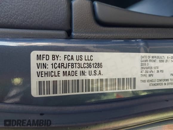 ✅ 2020 Jeep Grand Cherokee Limited X • VIN: 1C4RJFBT3LC361286 • Лот: 41350264. Опубликован ранее на IAAI с пробегом 44 923 миль. Бесплатный доступ к архиву аукционных продаж из США и подробный отчёт об истории автомобиля на DreamBid. Изображение 9.