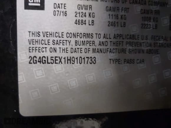 ✅ 2017 Buick Regal Sport Touring • VIN: 2G4GL5EX1H9101733 • Лот: 41839210. Опубликован ранее на IAAI с пробегом 122 890 миль. Бесплатный доступ к архиву аукционных продаж из США и подробный отчёт об истории автомобиля на DreamBid. Изображение 9.