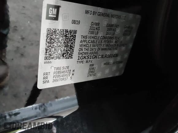 ✅ 2020 GMC Yukon XL SLT • VIN: 1GKS1GKC3LR161436 • Лот: 41546868. Опубликован ранее на IAAI с пробегом 116 292 миль. Бесплатный доступ к архиву аукционных продаж из США и подробный отчёт об истории автомобиля на DreamBid. Изображение 9.