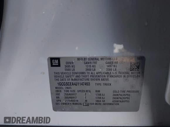 ✅ 2018 Chevrolet Colorado 2WD LT • VIN: 1GCGSCEA4J1147493 • Лот: 43566572. Опубликован ранее на IAAI с пробегом 79 533 миль. Бесплатный доступ к архиву аукционных продаж из США и подробный отчёт об истории автомобиля на DreamBid. Изображение 9.