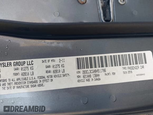 ✅ 2011 Dodge Charger SE • VIN: 2B3CL3CG0BH511786 • Лот: 43565634. Опубликован ранее на IAAI с пробегом 260 953 миль. Бесплатный доступ к архиву аукционных продаж из США и подробный отчёт об истории автомобиля на DreamBid. Изображение 9.