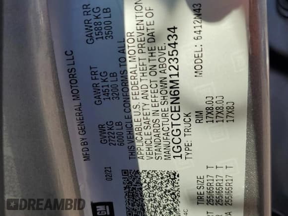 ✅ 2021 Chevrolet Colorado 4WD LT • VIN: 1GCGTCEN6M1235434 • Lot: 89529105. Wystawiony na Copart z przebiegiem 76 434 mil. Bezpłatny archiwum sprzedaży aukcyjnych z USA i szczegółowy raport historii pojazdu na DreamBid. Zdjęcie 13.