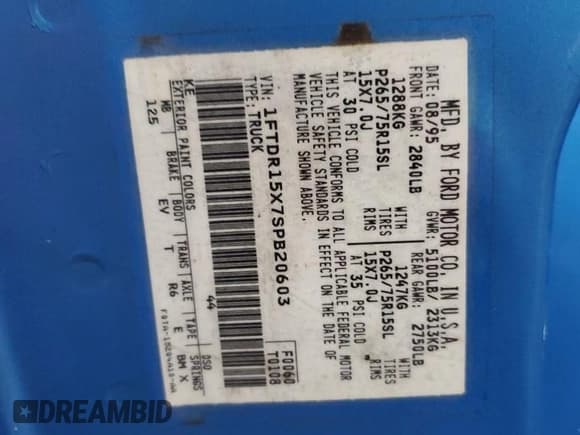 ✅ 1995 Ford Ranger XLT • VIN: 1FTDR15X7SPB20603 • Lot: 78269074. Listed on Copart with 215,551 mi. Free auction sales archive from the USA and detailed vehicle history report at DreamBid. Image 12.