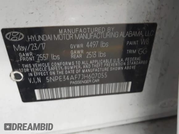 ✅ 2018 Hyundai Sonata Sport Plus • VIN: 5NPE34AF7JH607055 • Lot: 43617516. Listed on IAAI with 111,585 mi. Free auction sales archive from the USA and detailed vehicle history report at DreamBid. Image 9.