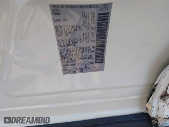 ✅ 2020 Infiniti QX60 Signature Edition • VIN: 5N1DL0MM2LC531608 • Lot: 40247204. Listed on IAAI with 67,655 mi. Free auction sales archive from the USA and detailed vehicle history report at DreamBid. Image 9.