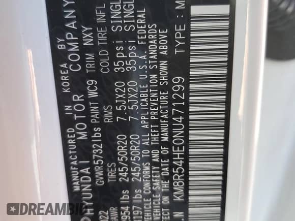 ✅ 2022 Hyundai Palisade Limited • VIN: KM8R54HE0NU471299 • Lot: 89578715. Listed on Copart with 34,089 mi. Free auction sales archive from the USA and detailed vehicle history report at DreamBid. Image 13.