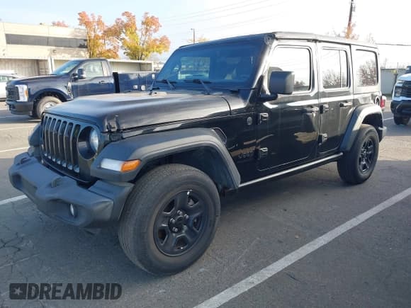 ✅ 2023 Jeep Wrangler Sport • VIN: 1C4HJXDG7PW617662 • Lot: 43875072. Wystawiony na IAAI z przebiegiem 34 124 mil. Bezpłatny archiwum sprzedaży aukcyjnych z USA i szczegółowy raport historii pojazdu na DreamBid. Zdjęcie 2.