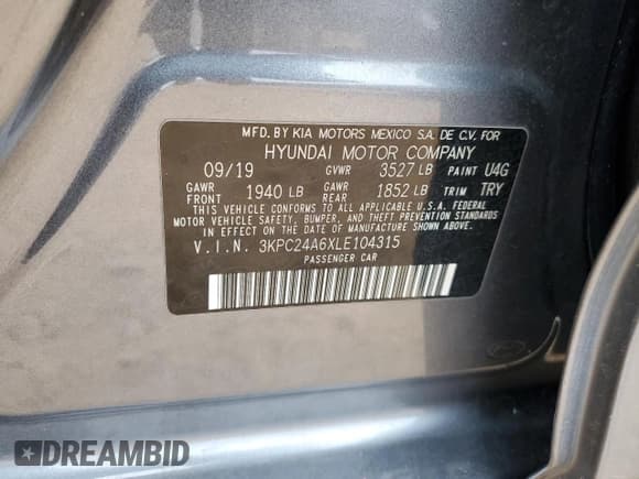 ✅ 2020 Hyundai Accent SE • VIN: 3KPC24A6XLE104315 • Лот: 86583284. Опубликован ранее на Copart с пробегом 111 428 миль. Бесплатный доступ к архиву аукционных продаж из США и подробный отчёт об истории автомобиля на DreamBid. Изображение 15.