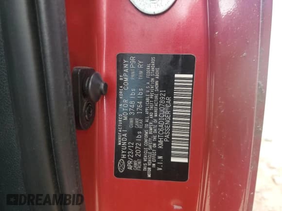 ✅ 2012 Hyundai Veloster w/Gray Int • VIN: KMHTC6AD1CU078921 • Lot: 86301475. Wystawiony na Copart z przebiegiem Nie podano. Bezpłatny archiwum sprzedaży aukcyjnych z USA i szczegółowy raport historii pojazdu na DreamBid. Zdjęcie 12.