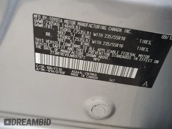 ✅ 2018 Toyota RAV4 XLE • VIN: 2T3RFREV9JW697972 • Lot: 92176305. Wystawiony na Copart z przebiegiem Nie podano. Bezpłatny archiwum sprzedaży aukcyjnych z USA i szczegółowy raport historii pojazdu na DreamBid. Zdjęcie 13.