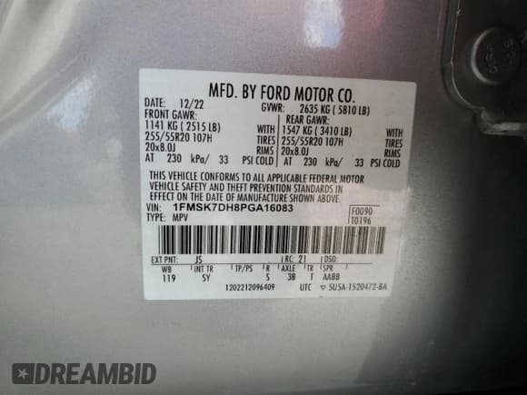 ✅ 2023 Ford Explorer XLT • VIN: 1FMSK7DH8PGA16083 • Лот: 81674685. Опубликован ранее на Copart с пробегом 34 322 миль. Бесплатный доступ к архиву аукционных продаж из США и подробный отчёт об истории автомобиля на DreamBid. Изображение 14.