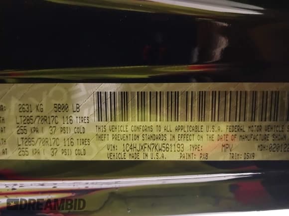 ✅ 2019 Jeep Wrangler Unlimited Rubicon • VIN: 1C4HJXFN7KW561193 • Лот: 41500907. Опубликован ранее на IAAI с пробегом 18 697 миль. Бесплатный доступ к архиву аукционных продаж из США и подробный отчёт об истории автомобиля на DreamBid. Изображение 9.