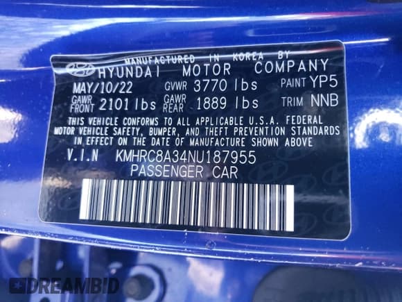 ✅ 2022 Hyundai Venue SEL • VIN: KMHRC8A34NU187955 • Lot: 86426744. Listed on Copart with 34,966 mi. Free auction sales archive from the USA and detailed vehicle history report at DreamBid. Image 14.