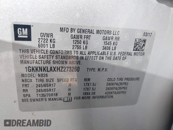 ✅ 2017 GMC Acadia SLE • VIN: 1GKKNKLAXHZ273260 • Lot: 43514574. Wystawiony na IAAI z przebiegiem 65 875 mil. Bezpłatny archiwum sprzedaży aukcyjnych z USA i szczegółowy raport historii pojazdu na DreamBid. Zdjęcie 9.