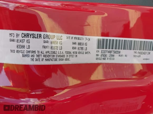 ✅ 2015 FIAT 500 Pop • VIN: 3C3CFFAR8FT502590 • Лот: 43478840. Опубликован ранее на IAAI с пробегом 90 172 миль. Бесплатный доступ к архиву аукционных продаж из США и подробный отчёт об истории автомобиля на DreamBid. Изображение 9.