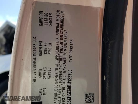 ✅ 2011 Cadillac DTS Premium Collection • VIN: 1G6KH5E68BU122700 • Lot: 71135325. Listed on Copart with 92,333 mi. Free auction sales archive from the USA and detailed vehicle history report at DreamBid. Image 12.