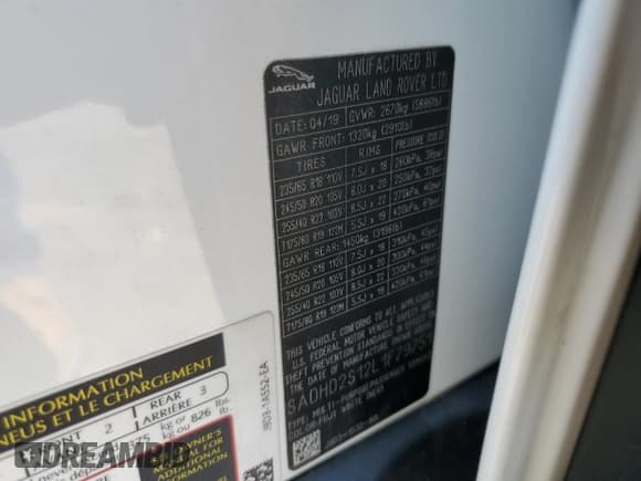 ✅ 2020 Jaguar I-Pace HSE • VIN: SADHD2S12L1F79751 • Lot: 60448135. Wystawiony na Copart z przebiegiem 60 403 mil. Bezpłatny archiwum sprzedaży aukcyjnych z USA i szczegółowy raport historii pojazdu na DreamBid. Zdjęcie 13.