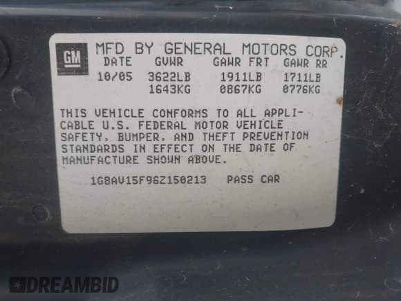 ✅ 2006 Saturn ION • VIN: 1G8AV15F96Z150213 • Lot: 43831155. Wystawiony na IAAI z przebiegiem 135 470 mil. Bezpłatny archiwum sprzedaży aukcyjnych z USA i szczegółowy raport historii pojazdu na DreamBid. Zdjęcie 9.
