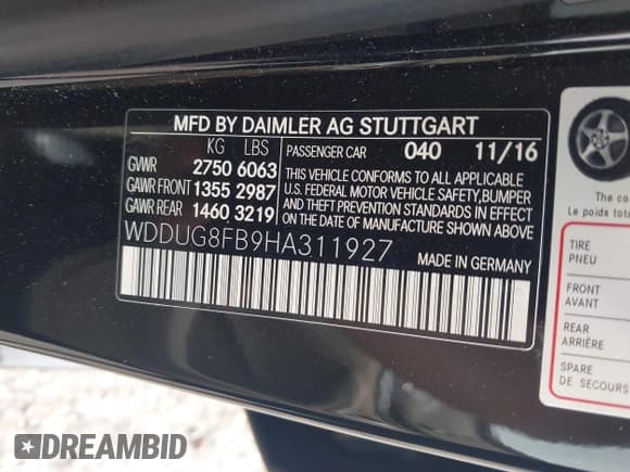 ✅ 2017 Mercedes-Benz S 550 • VIN: WDDUG8FB9HA311927 • Lot: 43149113. Wystawiony na IAAI z przebiegiem 59 916 mil. Bezpłatny archiwum sprzedaży aukcyjnych z USA i szczegółowy raport historii pojazdu na DreamBid. Zdjęcie 9.