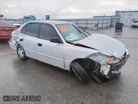 2002 Hyundai Accent GL with VIN KMHCG45C02U301443, listed as a Copart auction lot 80670164 with 124,163 mi miles and Salvage title. Bid and sale history available at DreamBid. Image 4.