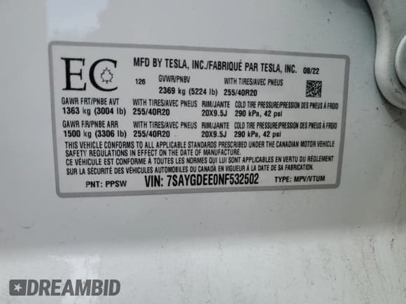 ✅ 2022 Tesla Model Y Long Range • VIN: 7SAYGDEE0NF532502 • Lot: 54683555. Wystawiony na Copart z przebiegiem 44 359 mil. Bezpłatny archiwum sprzedaży aukcyjnych z USA i szczegółowy raport historii pojazdu na DreamBid. Zdjęcie 12.