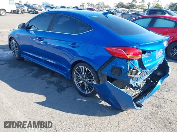 2018 Hyundai Elantra Sport with VIN KMHD04LB2JU598510, listed as a IAAI auction lot 43405095 with 119,850 mi miles and . Bid and sale history available at DreamBid. Image 3.