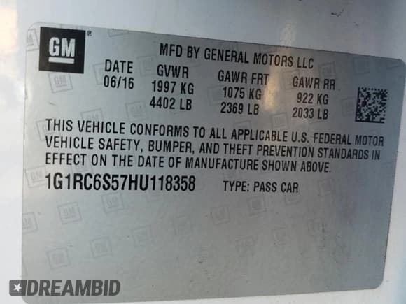 ✅ 2017 Chevrolet Volt LT • VIN: 1G1RC6S57HU118358 • Lot: 85515334. Wystawiony na Copart z przebiegiem 88 973 mil. Bezpłatny archiwum sprzedaży aukcyjnych z USA i szczegółowy raport historii pojazdu na DreamBid. Zdjęcie 12.