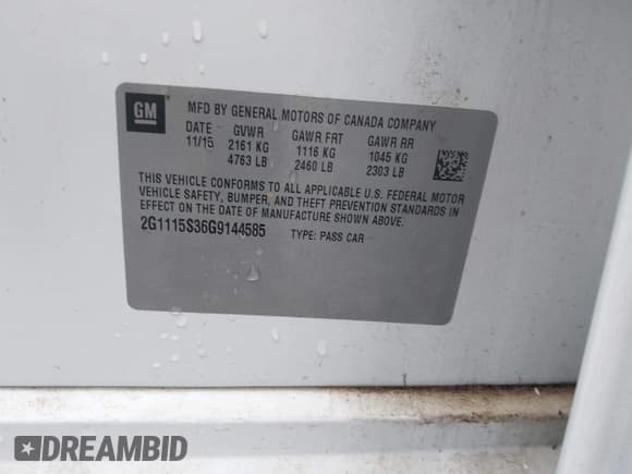 ✅ 2016 Chevrolet Impala LT • VIN: 2G1115S36G9144585 • Лот: 43515759. Опубликован ранее на IAAI с пробегом 143 445 миль. Бесплатный доступ к архиву аукционных продаж из США и подробный отчёт об истории автомобиля на DreamBid. Изображение 9.