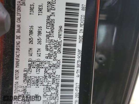 ✅ 2023 Toyota Tacoma TRD Off Road • VIN: 3TMCZ5AN4PM601512 • Lot: 82181395. Listed on Copart with 45,938 mi. Free auction sales archive from the USA and detailed vehicle history report at DreamBid. Image 13.