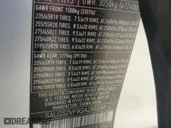 ✅ 2016 Land Rover Range Rover HSE • VIN: SALGS2VF9GA268334 • Lot: 85687165. Wystawiony na Copart z przebiegiem 120 918 mil. Bezpłatny archiwum sprzedaży aukcyjnych z USA i szczegółowy raport historii pojazdu na DreamBid. Zdjęcie 14.