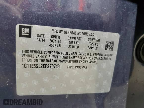 ✅ 2014 Chevrolet Malibu LT • VIN: 1G11E5SL2EF270743 • Lot: 89878845. Wystawiony na Copart z przebiegiem 195 224 mil mil. Skorzystaj z bezpłatnego archiwum sprzedaży aukcyjnych z USA i zobacz szczegółowy raport historii pojazdu na DreamBid. Zdjęcie 13.