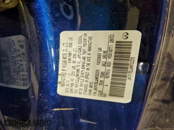 ✅ 2017 Infiniti Q60 Red Sport 400 • VIN: JN1FV7EL4HM702370 • Lot: 93916495. Listed on Copart with 79,989 mi. Free auction sales archive from the USA and detailed vehicle history report at DreamBid. Image 12.