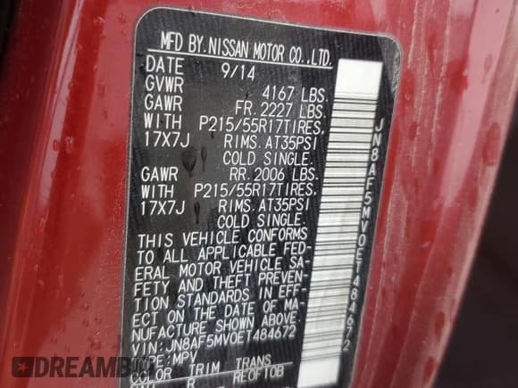 ✅ 2014 Nissan Juke SV • VIN: JN8AF5MV0ET484672 • Лот: 56220335. Опубликован ранее на Copart с пробегом 119 157 миль. Бесплатный доступ к архиву аукционных продаж из США и подробный отчёт об истории автомобиля на DreamBid. Изображение 12.