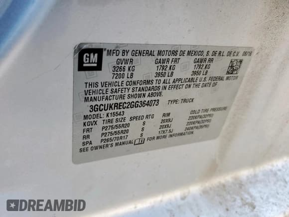 ✅ 2016 Chevrolet Silverado 1500 LT • VIN: 3GCUKREC2GG364073 • Lot: 81574945. Wystawiony na Copart z przebiegiem 181 487 mil. Bezpłatny archiwum sprzedaży aukcyjnych z USA i szczegółowy raport historii pojazdu na DreamBid. Zdjęcie 12.