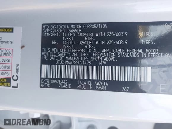 ✅ 2025 Lexus RX 350 • VIN: JTJCHMAA7S2021498 • Lot: 42982421. Wystawiony na IAAI z przebiegiem 10 478 mil. Bezpłatny archiwum sprzedaży aukcyjnych z USA i szczegółowy raport historii pojazdu na DreamBid. Zdjęcie 9.