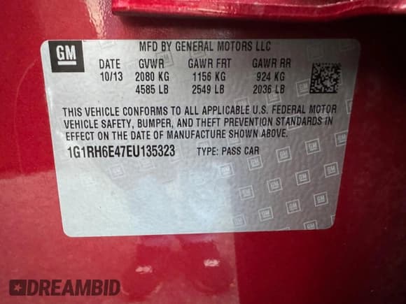 ✅ 2014 Chevrolet Volt • VIN: 1G1RH6E47EU135323 • Lot: 79734784. Wystawiony na Copart z przebiegiem 113 846 mil. Bezpłatny archiwum sprzedaży aukcyjnych z USA i szczegółowy raport historii pojazdu na DreamBid. Zdjęcie 10.