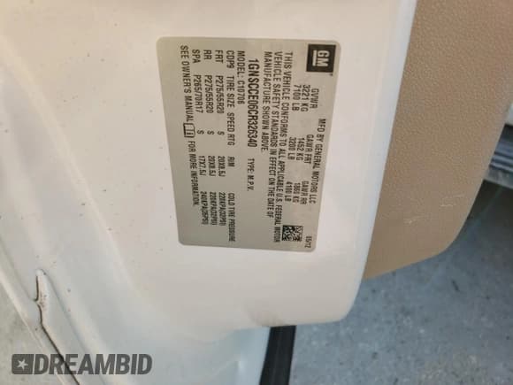 ✅ 2012 Chevrolet Tahoe LTZ • VIN: 1GNSCCE06CR326340 • Lot: 85800344. Listed on Copart with Not provided. Free auction sales archive from the USA and detailed vehicle history report at DreamBid. Image 15.