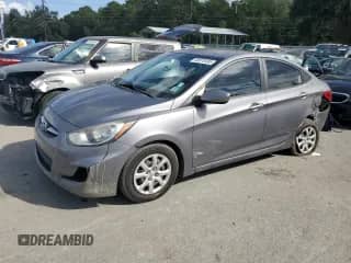 2014 Hyundai Accent GLS with VIN KMHCT4AE8EU635159, listed as a Copart auction lot 85870495 with 110,393 mi miles and Salvage title. Bid and sale history available at DreamBid. Image 1.