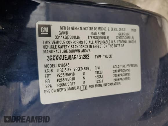 ✅ 2010 Chevrolet Silverado 1500 1HY • VIN: 3GCXKUEJ0AG131282 • Lot: 49652055. Listed on Copart with 209,901 mi. Free auction sales archive from the USA and detailed vehicle history report at DreamBid. Image 15.