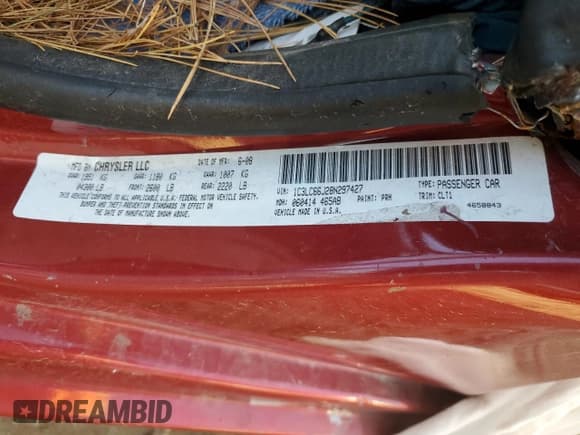 ✅ 2008 Chrysler Sebring • VIN: 1C3LC66J28N297427 • Lot: 79172284. Wystawiony na Copart z przebiegiem Nie podano. Bezpłatny archiwum sprzedaży aukcyjnych z USA i szczegółowy raport historii pojazdu na DreamBid. Zdjęcie 12.