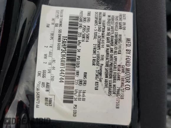 ✅ 2010 Ford Focus SE • VIN: 1FAHP3CN4AW144744 • Lot: 83990085. Wystawiony na Copart z przebiegiem 96 839 mil. Bezpłatny archiwum sprzedaży aukcyjnych z USA i szczegółowy raport historii pojazdu na DreamBid. Zdjęcie 12.