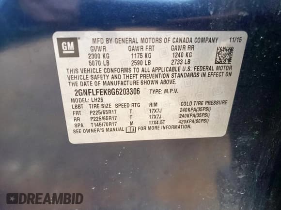 ✅ 2016 Chevrolet Equinox LT • VIN: 2GNFLFEK8G6203306 • Лот: 82353075. Опубликован ранее на Copart с пробегом 159 868 миль. Бесплатный доступ к архиву аукционных продаж из США и подробный отчёт об истории автомобиля на DreamBid. Изображение 13.