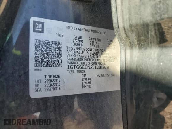 ✅ 2018 GMC Canyon 4WD SLE • VIN: 1GTG6CEN2J1301979 • Лот: 93049495. Опубликован ранее на Copart с пробегом Не указан. Бесплатный доступ к архиву аукционных продаж из США и подробный отчёт об истории автомобиля на DreamBid. Изображение 12.