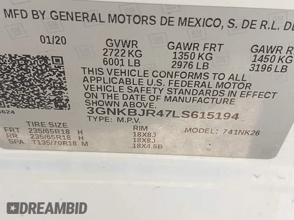 ✅ 2020 Chevrolet Blazer LT • VIN: 3GNKBJR47LS615194 • Лот: 43146244. Опубликован ранее на IAAI с пробегом 121 937 миль. Бесплатный доступ к архиву аукционных продаж из США и подробный отчёт об истории автомобиля на DreamBid. Изображение 9.