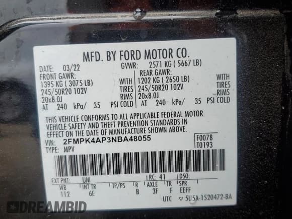 ✅ 2022 Ford Edge ST • VIN: 2FMPK4AP3NBA48055 • Lot: 59350045. Wystawiony na Copart z przebiegiem 56 184 mil. Bezpłatny archiwum sprzedaży aukcyjnych z USA i szczegółowy raport historii pojazdu na DreamBid. Zdjęcie 12.